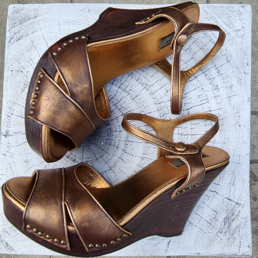Prada Gold Bronze Wedge Size 37